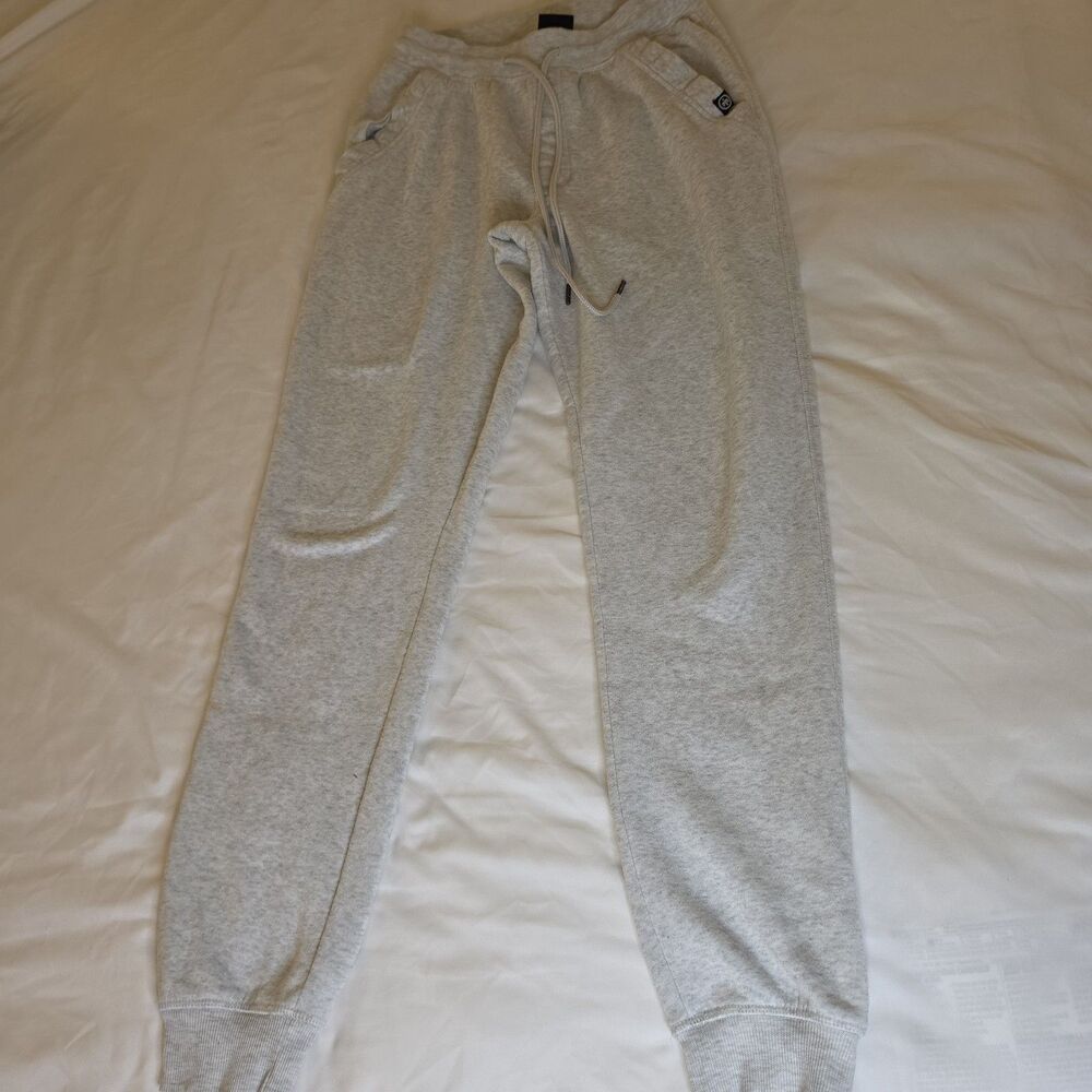 Monument Women's Small Gray Jogger Sweatpants Drawstring Cuffed Ankle